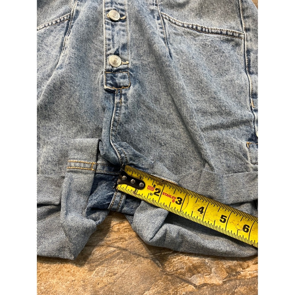 We The Free Marci Cuffed Shortalls Women S Blue New Denim Romper - Picture 9 of 9